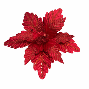 Poinsettia Rjo-Rojo Lentejuela Hojas 30*49