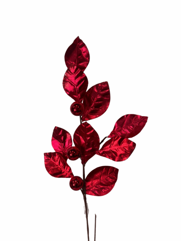 Follaje Hojas Rojo 77cm