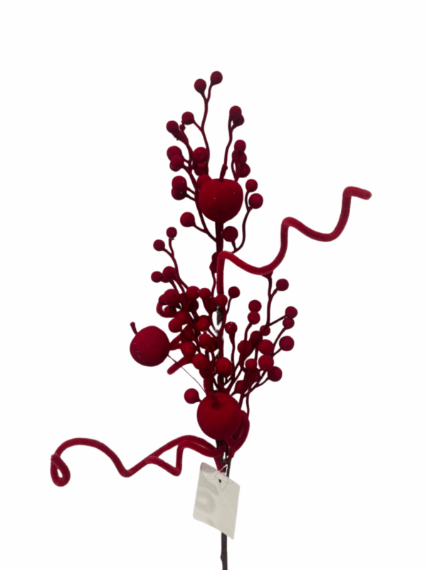 Follaje Gamuzado Frutal Rojo 56cm