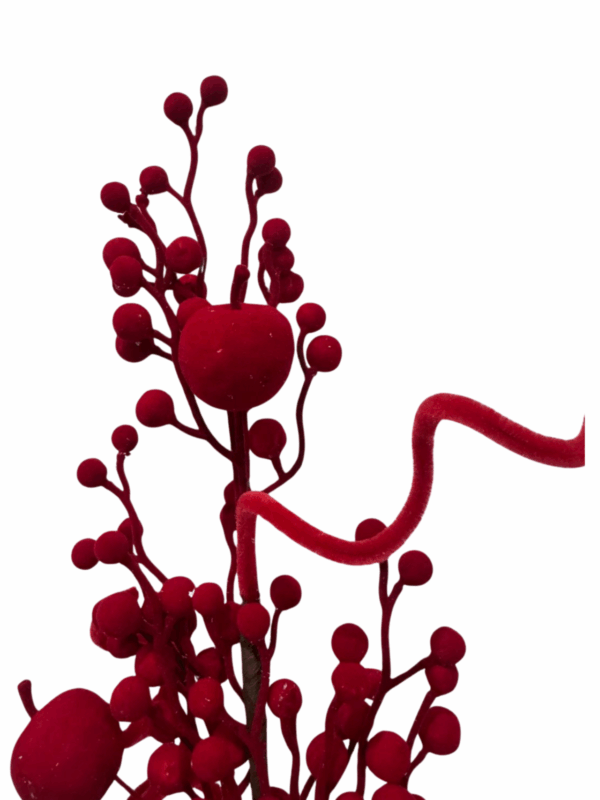 Follaje Gamuzado Frutal Rojo 56cm - Image 2
