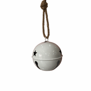 Cascabel Blanco Liso Estrella Hueco 12cm
