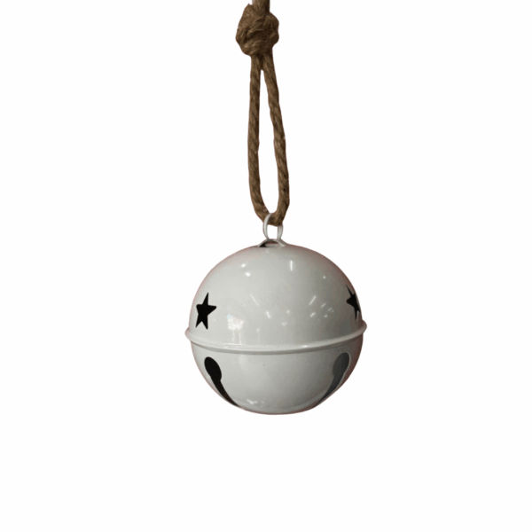 Cascabel Blanco Liso Estrella Hueco 12cm