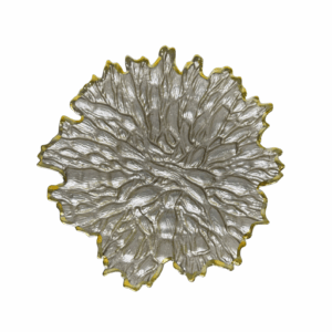 Plato Vidrio Bordes Irregulares Dorado 33cm