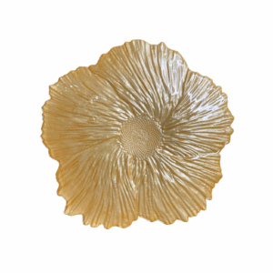 Plato Vidrio Ocre Bordes Irregulares 25cm