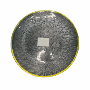 Plato Vidrio Transparente Borde Dorado 33cm