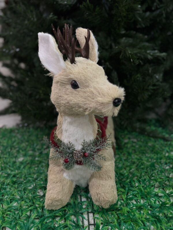 Reno Sentado Con Adorno Navideño En El Cuello 45cm - Image 2