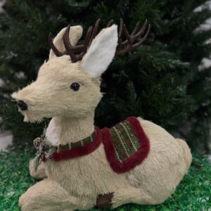Reno Sentado Con Adorno Navideño En El Cuello 45cm