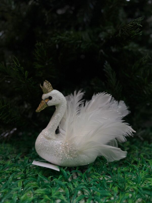 Cisne Real Plumas Blanco/Dorado 30*26*28cm - Image 2