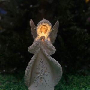 Angel Rostro Con Luz 32cm Poliresina