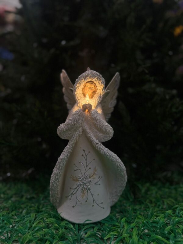 Angel Rostro Con Luz 32cm Poliresina