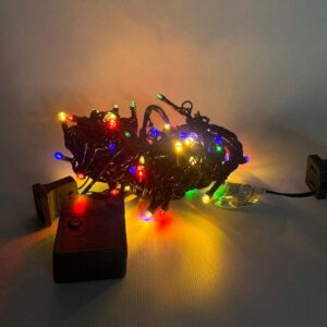 Led 100l Linea Cable Verde 7 Metros Con Hembra Cajeta Multicolor
