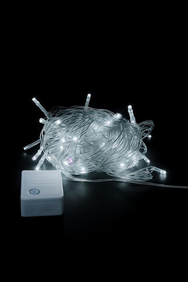 Led 100l Linea Cable Transparente 7 Metros Con Hembra Cajeta Blanco