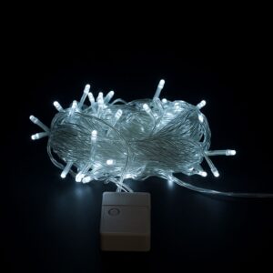 Led 100l Cortina 8 Func Cable Transparente 3*0.45metros Con Hembra Blanco