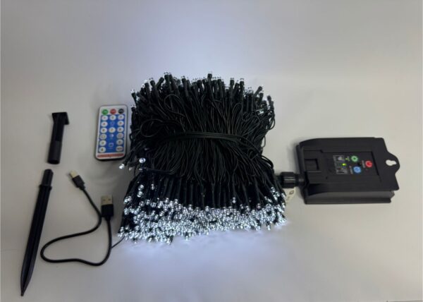 Led 1000l Linea  100 Metros Con Bateria De Energia Solar Blanco - Image 3