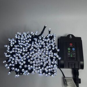 Led 500l Linea  50 Metros Con Bateria De Energia Solar Blanco