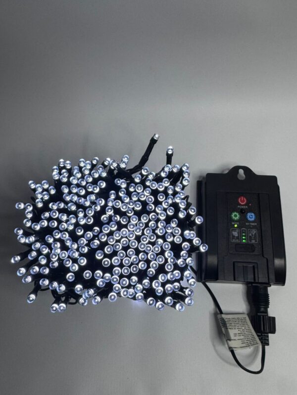 Led 500l Linea  50 Metros Con Bateria De Energia Solar Blanco