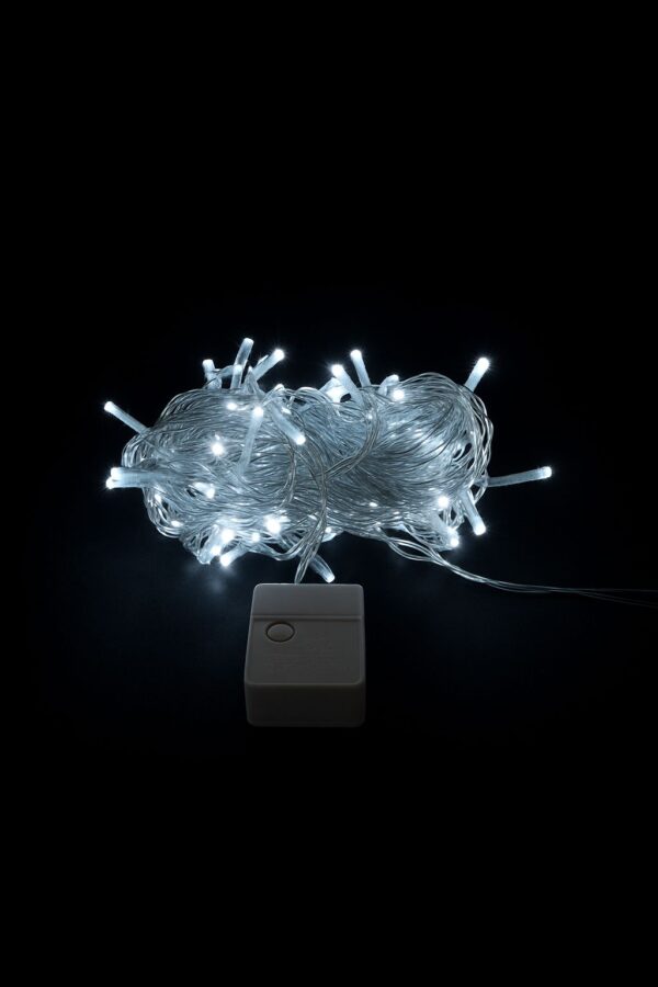Led 200l Cortina 8 Func Cable Transparente 6*0.45metros Con Hembra Blanco