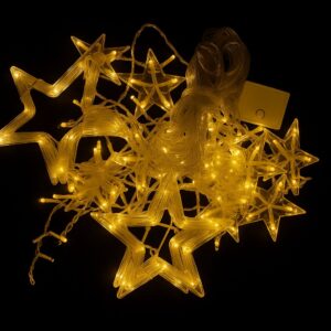 Led 276l Cortina Cable Transparente Final Con Estrella 6*0.6metros Con Hembra Calido