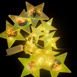 Led 95l Cortina Con Estrella Y Estrella Calido 3*0,8mts Ref:E95l-Aww