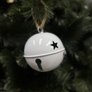 Cascabel Blanco Liso Estrella Hueco 12cm