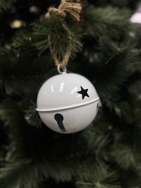 Cascabel Blanco Liso Estrella Hueco 12cm