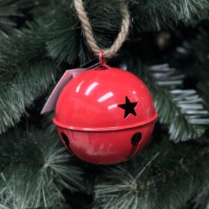 Cascabel Rojo Liso Estrella Hueco 12cm