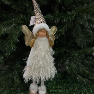 Muñeca Angel Parada Con Vestido De Plumas 16*11*56cm